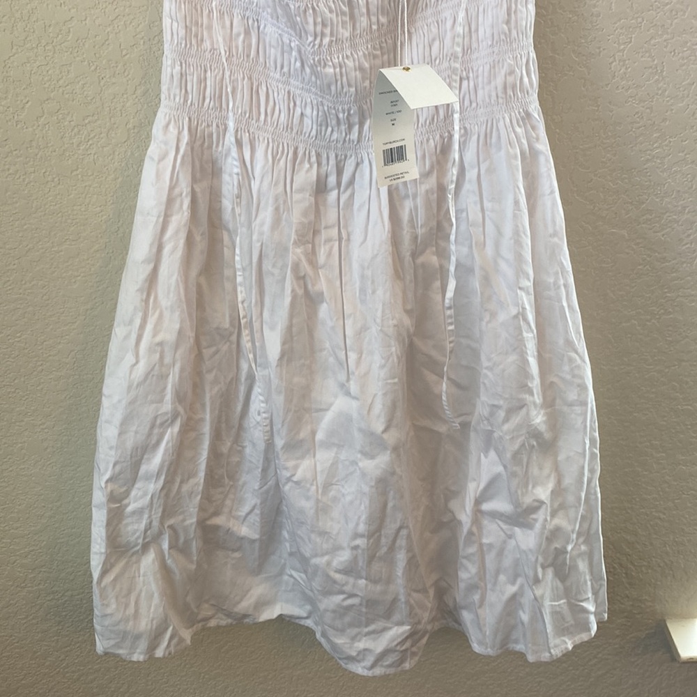 Tory Burch White Smocked Short Dress - Picture 9 of 9